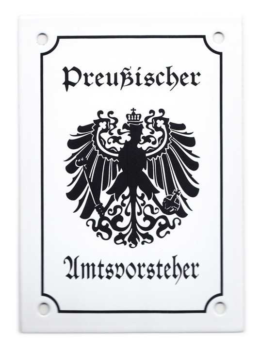 Emailleschild Preußischer Amtsvorsteher