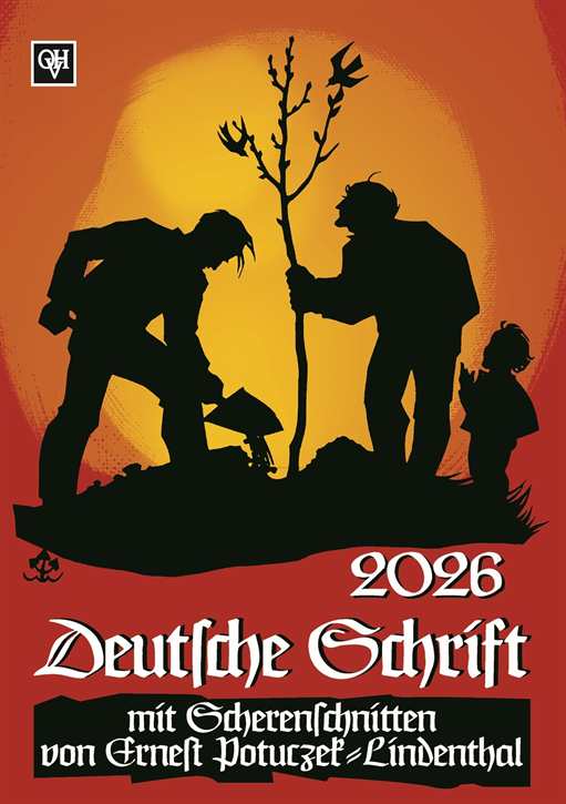 Kalender - Deutsche Schrift 2026 - Scherenschnittkalender