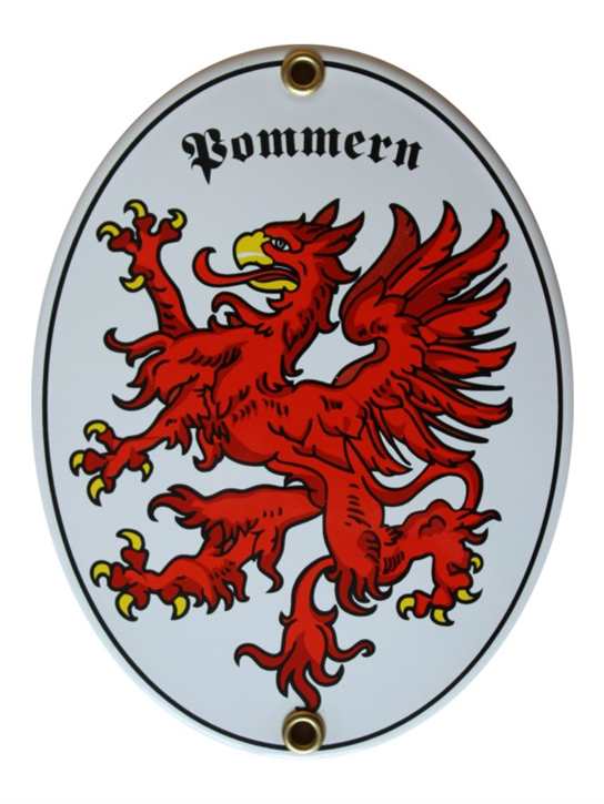 Emailleschild Pommern