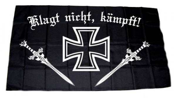 Fahne Eisernes Kreuz - Klagt nicht, kämpft!