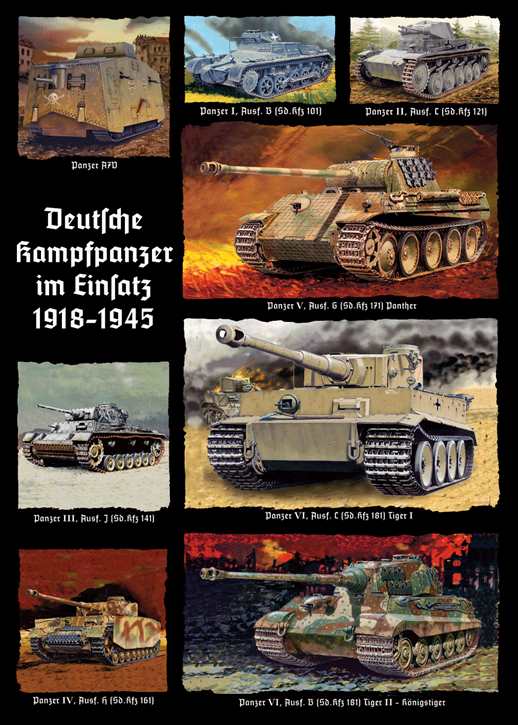 Kunstdruck Deutsche Kampfpanzer im Einsatz