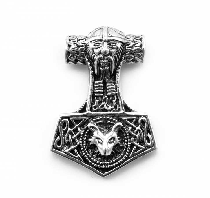 Anhänger Thorhammer mit Odins Kopf