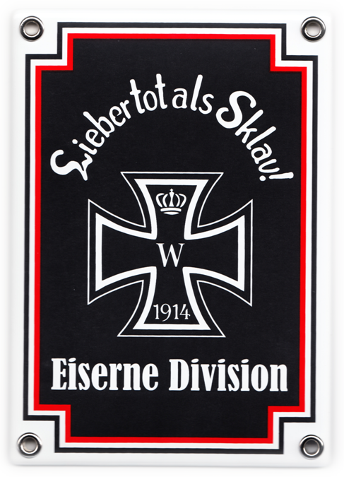 Emailleschild Eiserne Division