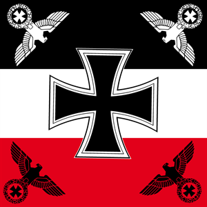 Fahne Eisernes Kreuz mit vier Reichsadlern s/w/r