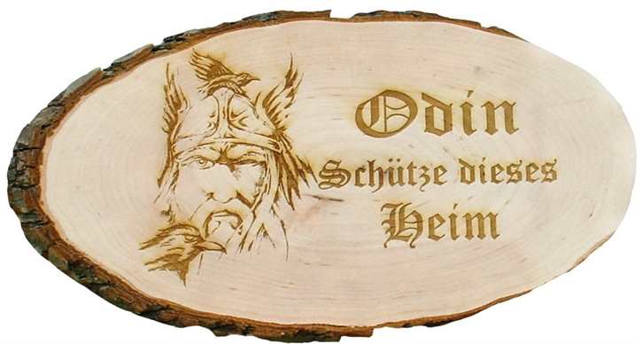 Holzscheibe Odin schütze dieses Heim