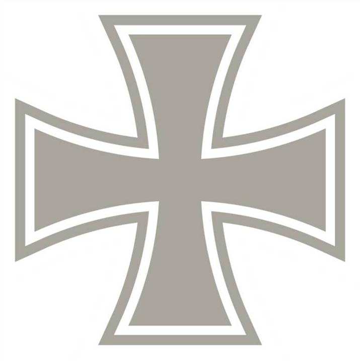 Aufkleber Eisernes Kreuz, silber, 9,5 cm x 9,5 cm