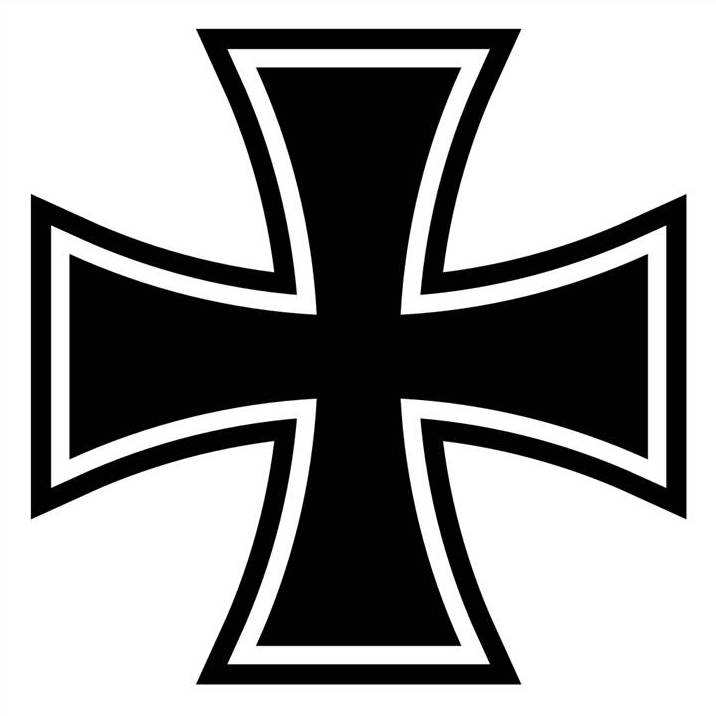 Aufkleber Eisernes Kreuz, schwarz, 9,5 cm x 9,5 cm