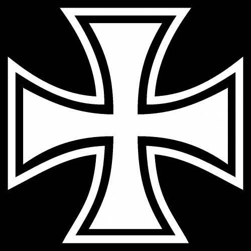 Aufkleber Eisernes Kreuz, weiß, 4,8 cm x 4,8 cm