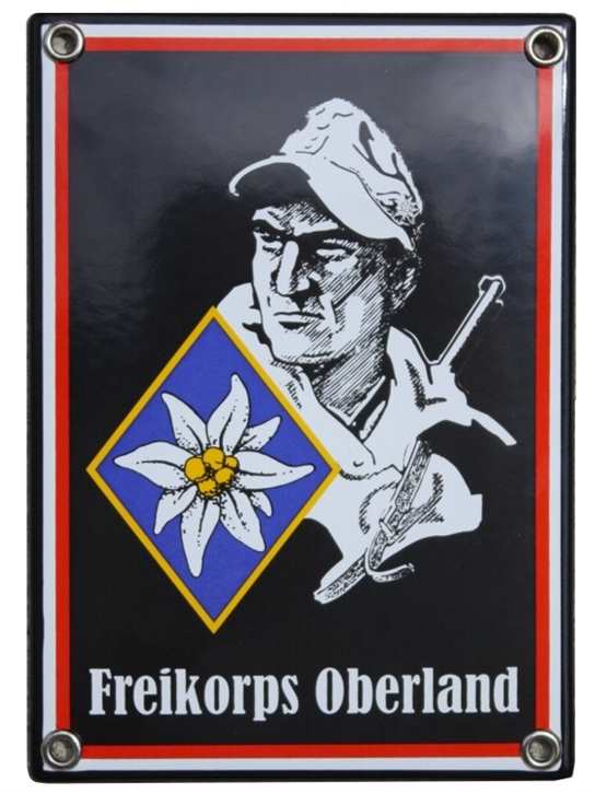 Emailleschild Freikorps Oberland