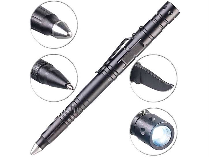 5in1-Tactical Pen Kugelschreiber, LED, Glasbrecher