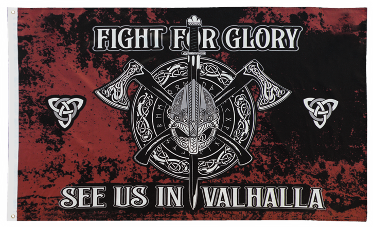 Fahne Fight for Glory - See us in Valhalla