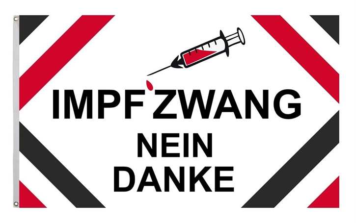 Fahne Impfzwang - Nein Danke s/w/r