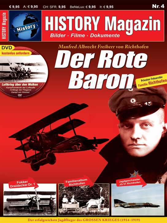 History Magazin Nr. 4 - Der Rote Baron - Manfred Albrecht Freiherr von Richthofen, inkl. DVD