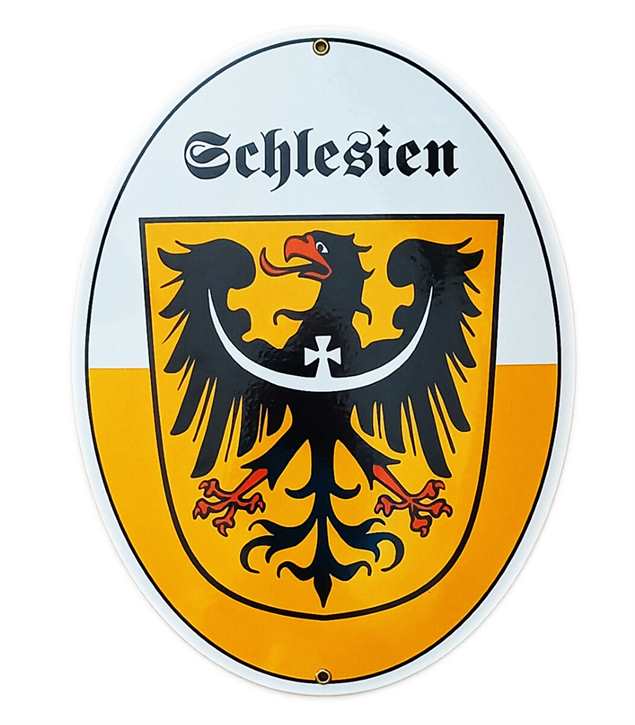 Emailleschild Schlesien - Wappen - Großformat!
