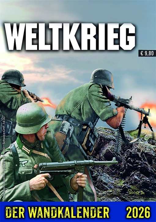 Kunst-Kalender - Weltkrieg - Der Wandkalender 2026