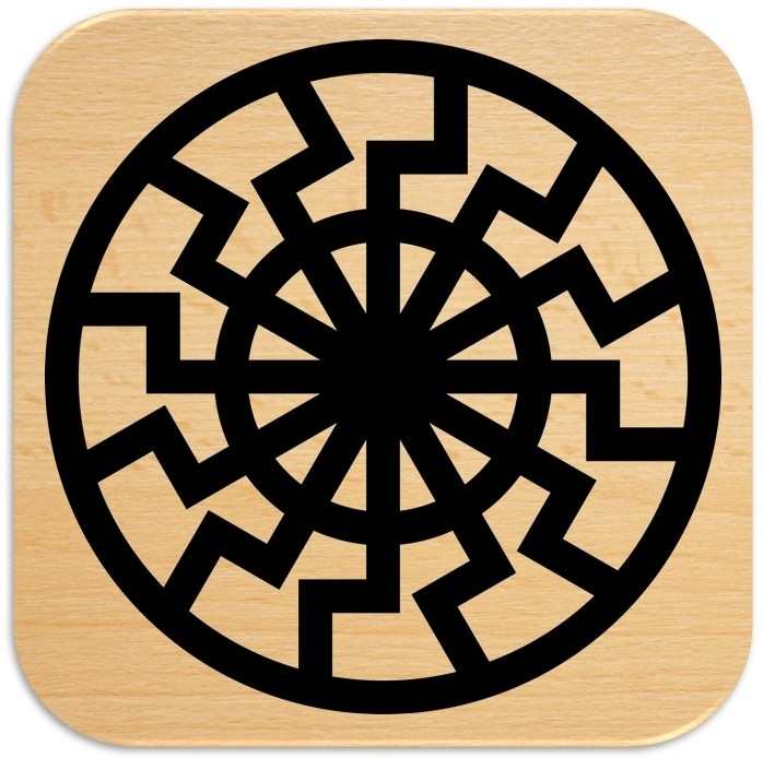 Holzstempel Schwarze Sonne