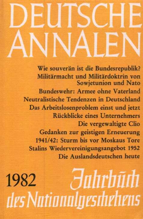 Deutsche Annalen 1982 - Jahrbuch des Nationalgeschehens