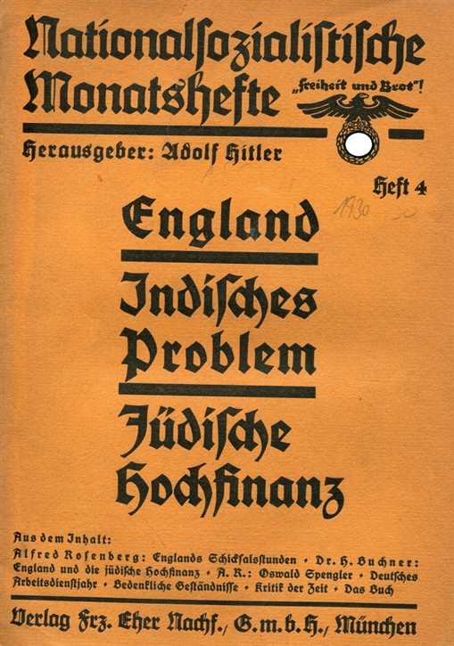 Nationalsozialistische Monatshefte Heft 4 - 1930 - 1. Jahrgang