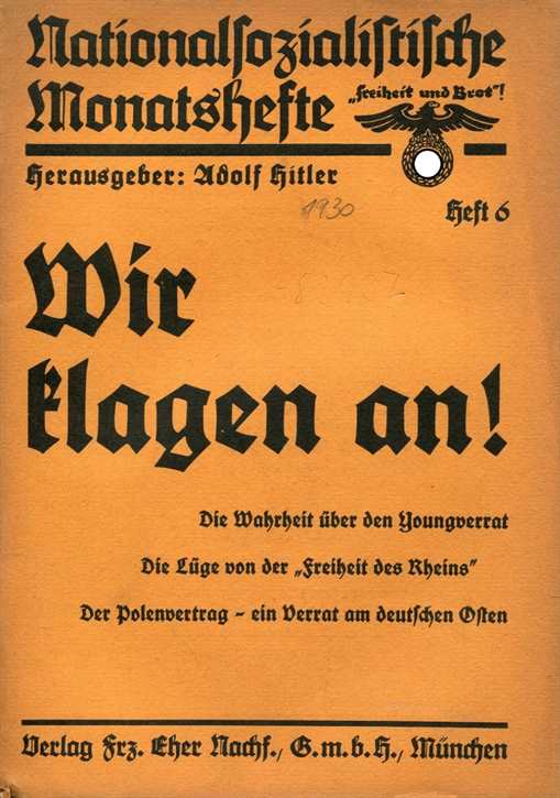 Nationalsozialistische Monatshefte Heft 6 - 1930 - 1. Jahrgang