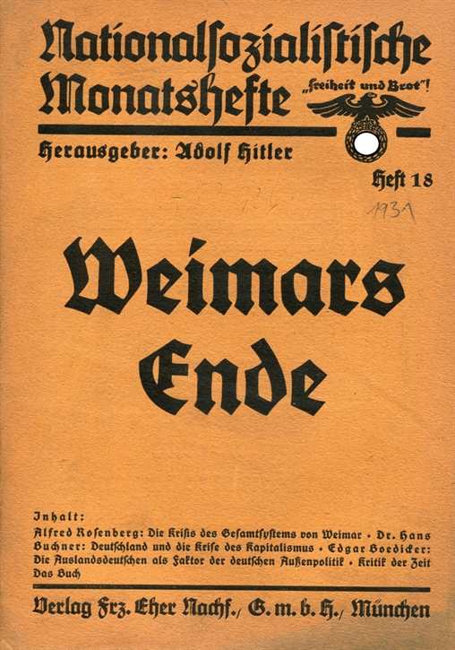 Nationalsozialistische Monatshefte Heft 18 - 1931 - 2. Jahrgang
