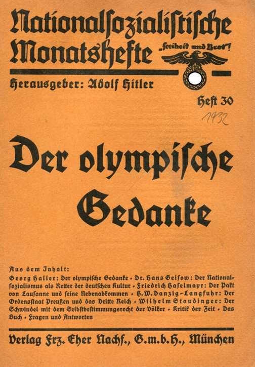 Nationalsozialistische Monatshefte Heft 30 - 1932 - 3. Jahrgang