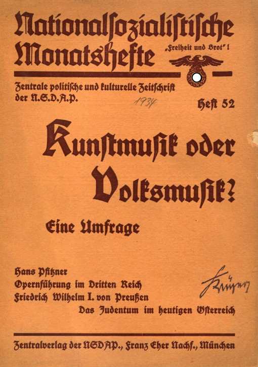 Nationalsozialistische Monatshefte Heft 52 - 1934 - 5. Jahrgang