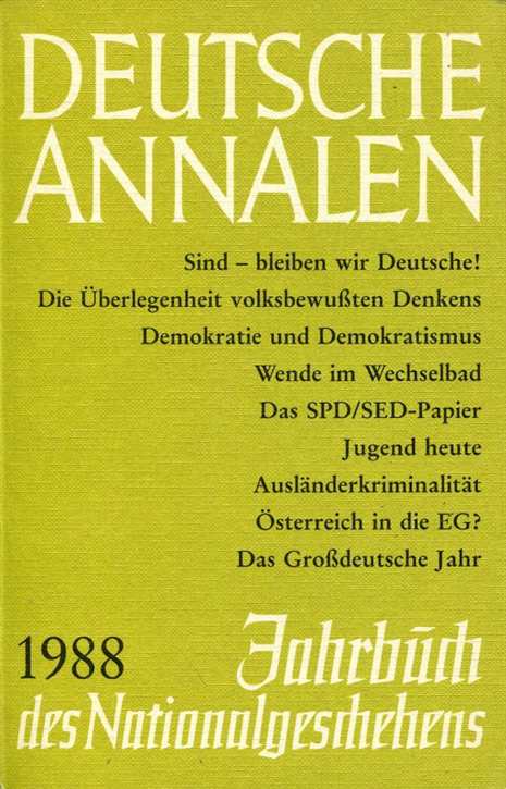 Deutsche Annalen 1988 - Jahrbuch des Nationalgeschehens