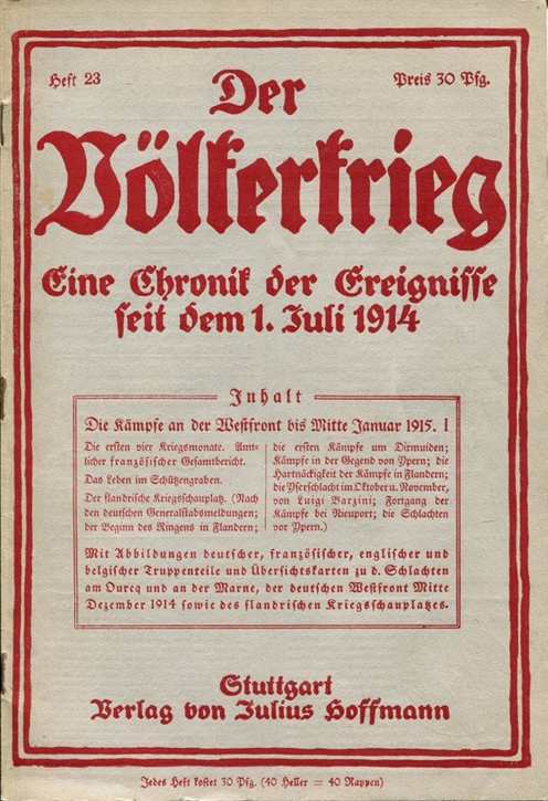 Der Völkerkrieg - Eine Chronik der Ereignisse seit dem 1. Juli 1914 - Heft 23