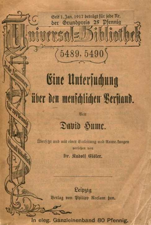 Hume, David: Eine Untersuchung über den menschlichen Verstand