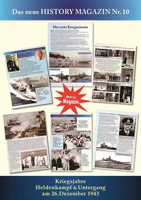 History Magazin Nr. 10 - Schlachtschiff Scharnhorst Teil 2 - Kriegsjahre, Heldenkampf & Untergang am 26. Dezember 1943 - inkl. DVD