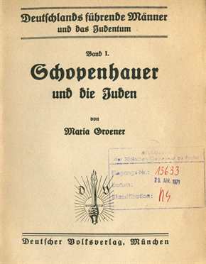Groener, Maria: Schopenhauer und die Juden - Deutschlands führende Männer und das Judentum