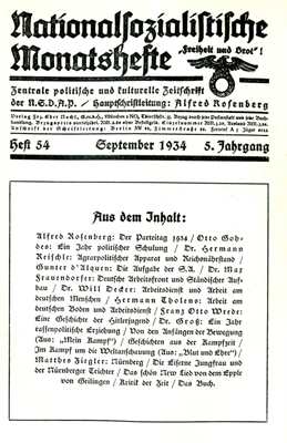 Nationalsozialistische Monatshefte Heft 54 - 1934 - 5. Jahrgang