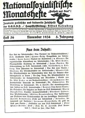 Nationalsozialistische Monatshefte Heft 56 - 1934 - 5. Jahrgang