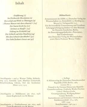 Schnitter, Helmut: Der Bauernkrieg in Thüringen - Militärgeschichtliche Skizzen - mit Widmung und Signatur des Autors!